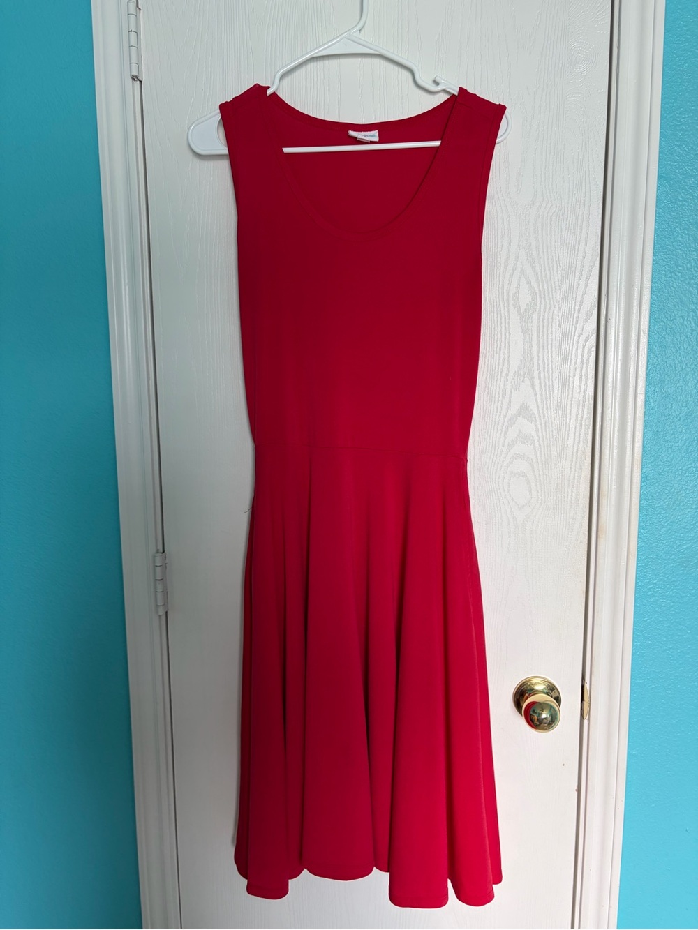 LuLaRoe Red Sleeveless Scoop Neck Midi Dress